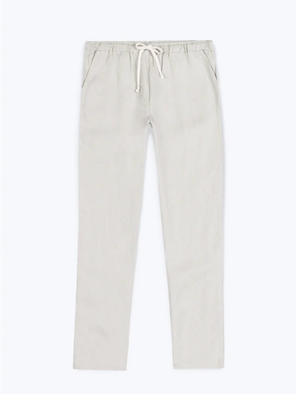 Alex Crane Bo Linen Pants Relaxed Drawstring Pull On Normandy Flax Bone Large - Picture 5 of 16